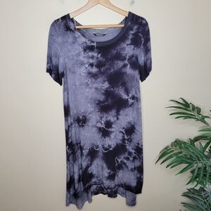 Peyton Jensen | Gray Tie Dye Short Sleeve Dress